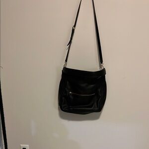 Cole Haan black leather purse/ shoulder purse/Crossbody 14” x 13” / 4” in width